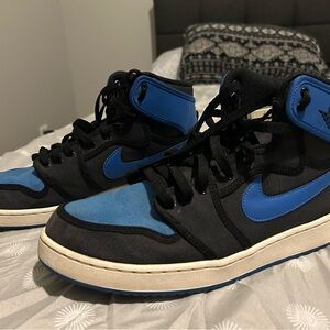 Jordan Black and Blue High-Top Sneakers